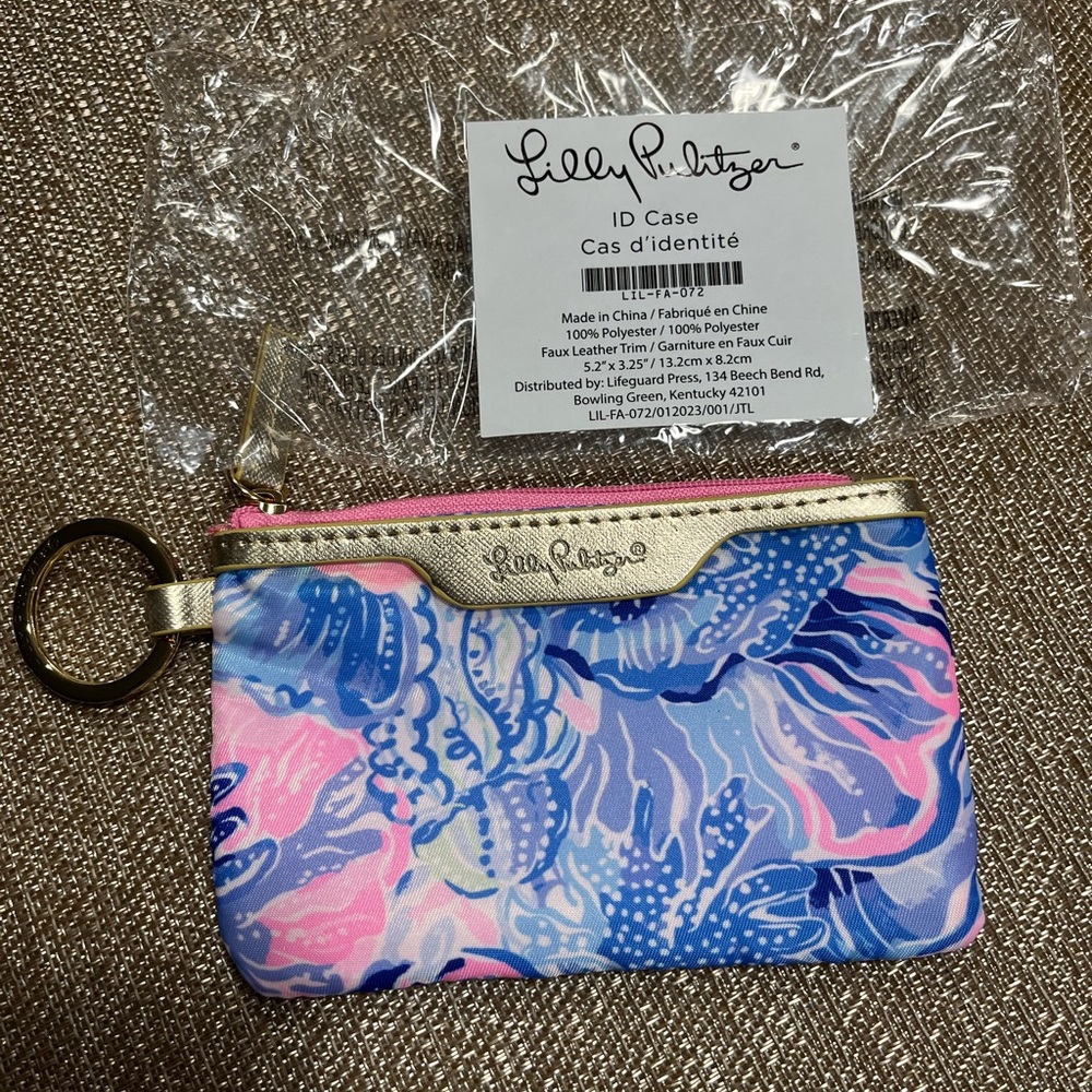 Lilly Pulitzer Blue and Pink ID Case